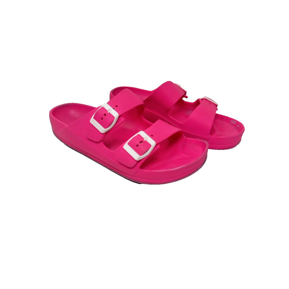Funky Monkey Comfort Slides Size 11 Pink Double Adjustable Buckle EVA Sandals